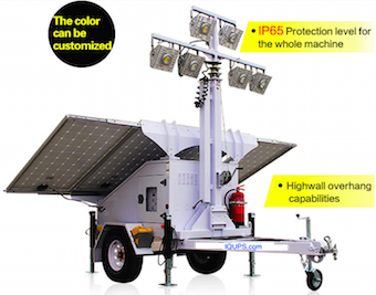 IQAirport.com Solar Light Tower : Solar Light Tower, Mobile Solar Light Trailer. Used Through Out The United States and World wide by FEMA Federal Emergency Management Agency, DHS Department of Homeland Security, Disaster Recovery Efforts, Red Cross Disaster Relief, Disaster Preparedness & Recovery.High lumen efficacy rechargeable emergency light batteries for night lighting.