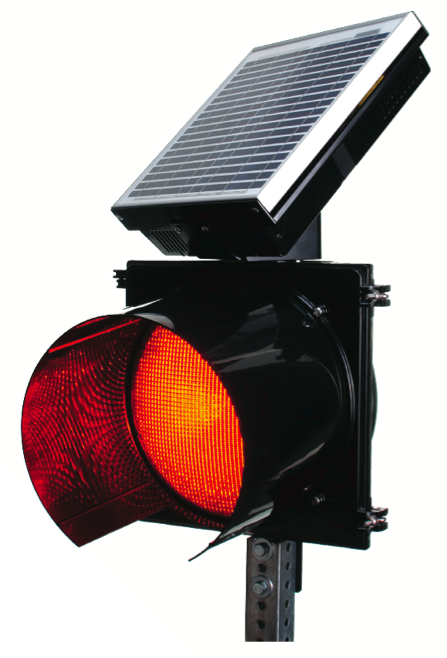IQTraffiControl.com Solar 24 Hour Flashing Light RED 8 inches