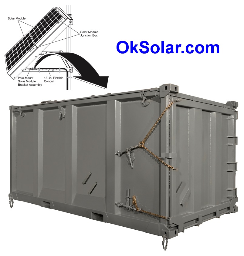 OkSolar.com Solar Light Tower Quadcon Containers