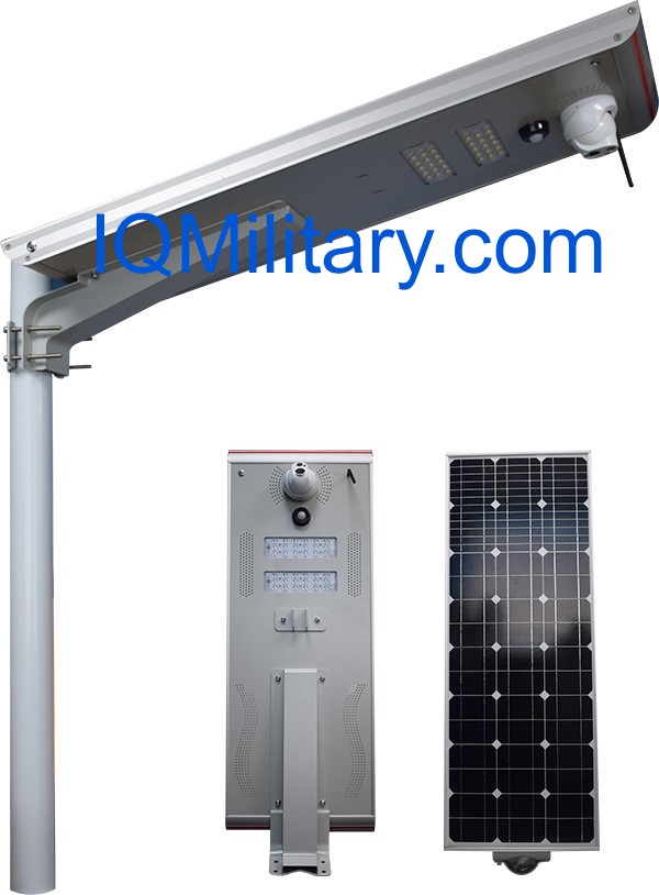 IQMilitary.com Solar Lights with CCTV Camera, Motion sensor, Sim Card GPS, and 32,64, 128 GB TF Card