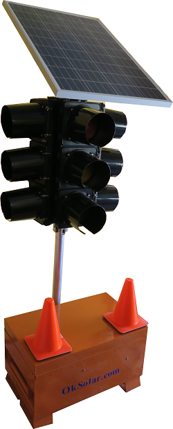 IQTraffiControl.com Solar Mobile Solar Trafﬁc Lights with Wheels and Battery for 4-way Junction