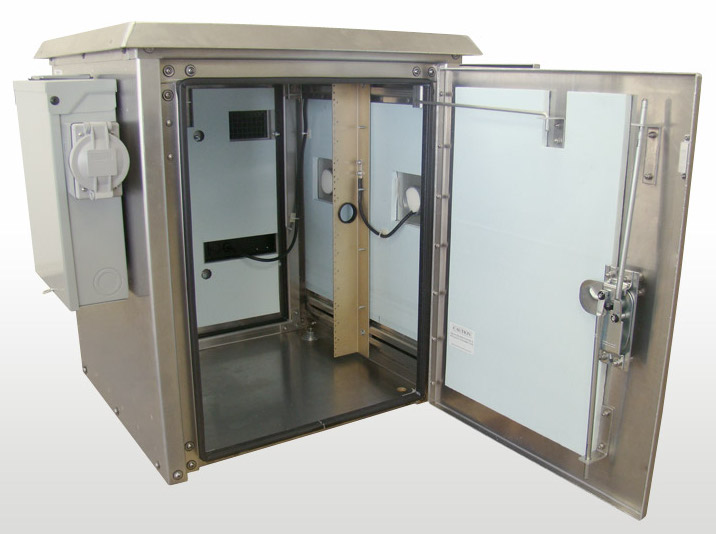 OkSolar.com Enclosures 30”H x 25”W x 25”D Air conditioned  