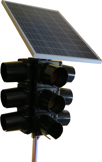 IQTraffiControl.com Solar-Powered Mobile Traffic Signal Stand Portable Traffic Signal Trailer 4 ways