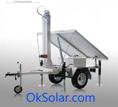 OkSolar.com Solar Trailer : Solar Trailer | Light Tower | Surveillance Trailer | Solar Trailer |Telescopic Mast